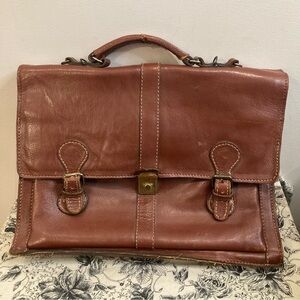 GRINTA Montreal Thick Leather School Bag Briefcase Many Compartments Y2K